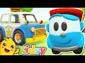 The police car and leo the truck  happy cartoons for kids  kidsy