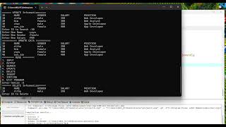 array Input, array output, search, update, delete, Insert, sort.