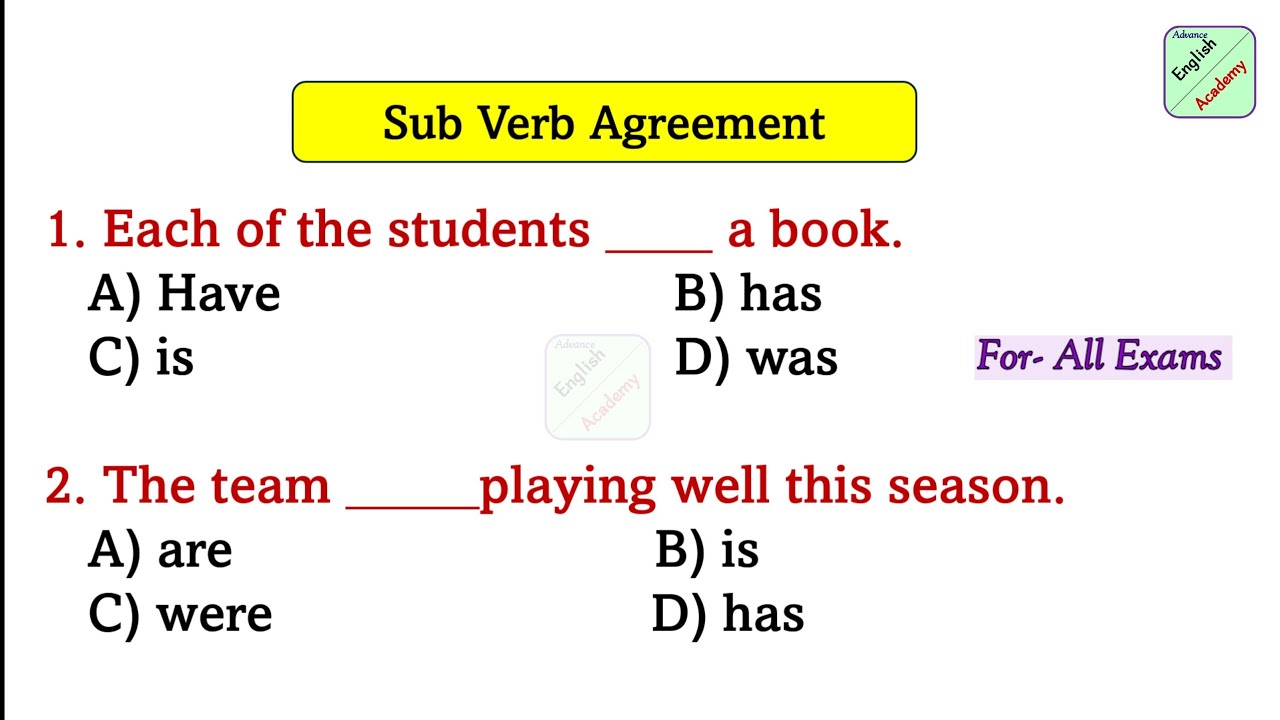 Subject Verb Agreement 16. 