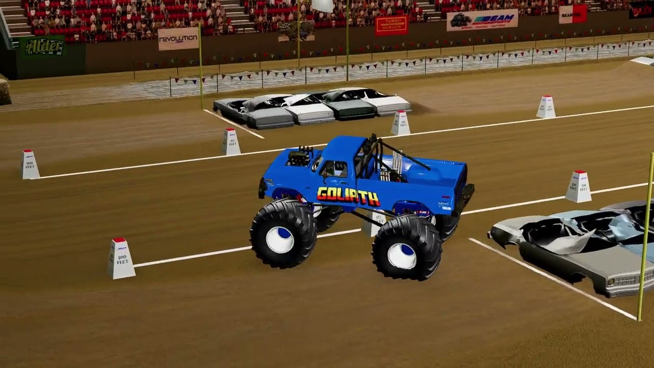 Beam NG Truck and Tractor pull plus Monster truck car crushing Reno spark livestock event center