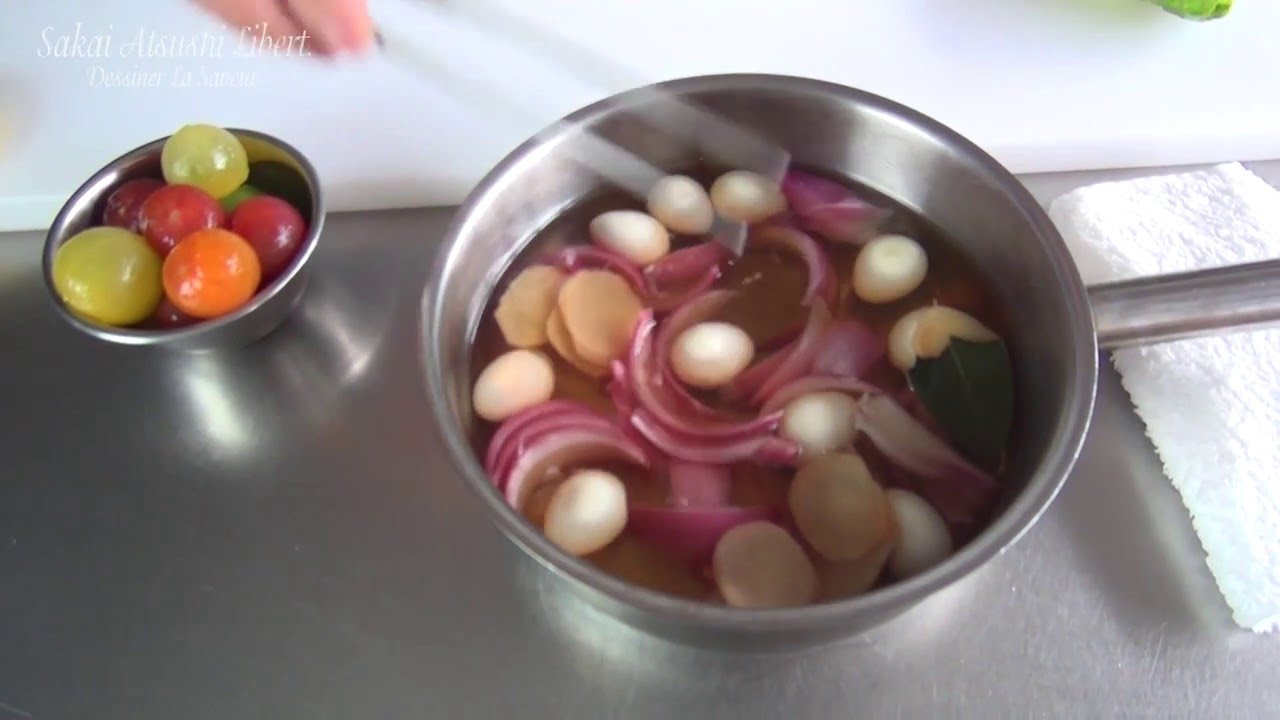 サーモンとうずらの卵と野菜のピクルス フランス料理 名古屋 酒井淳