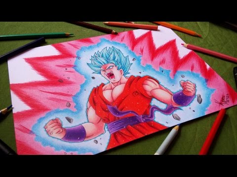 COMO DESENHAR GOGETA SSJ BLUE  HOW TO DRAW GOGETA SSJ BLUE #02  (Pintura/Painting) 