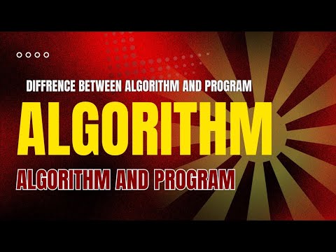 What is Algorithm ? Difference between Algorithm and Program - YouTube