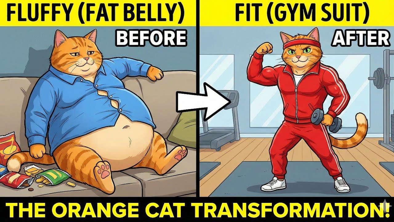 The Orange Cat Transformation! - 1 Minute Kids Story