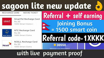 Sagoon lite with new update - Best free recharge earning app in nepal sagoon lite