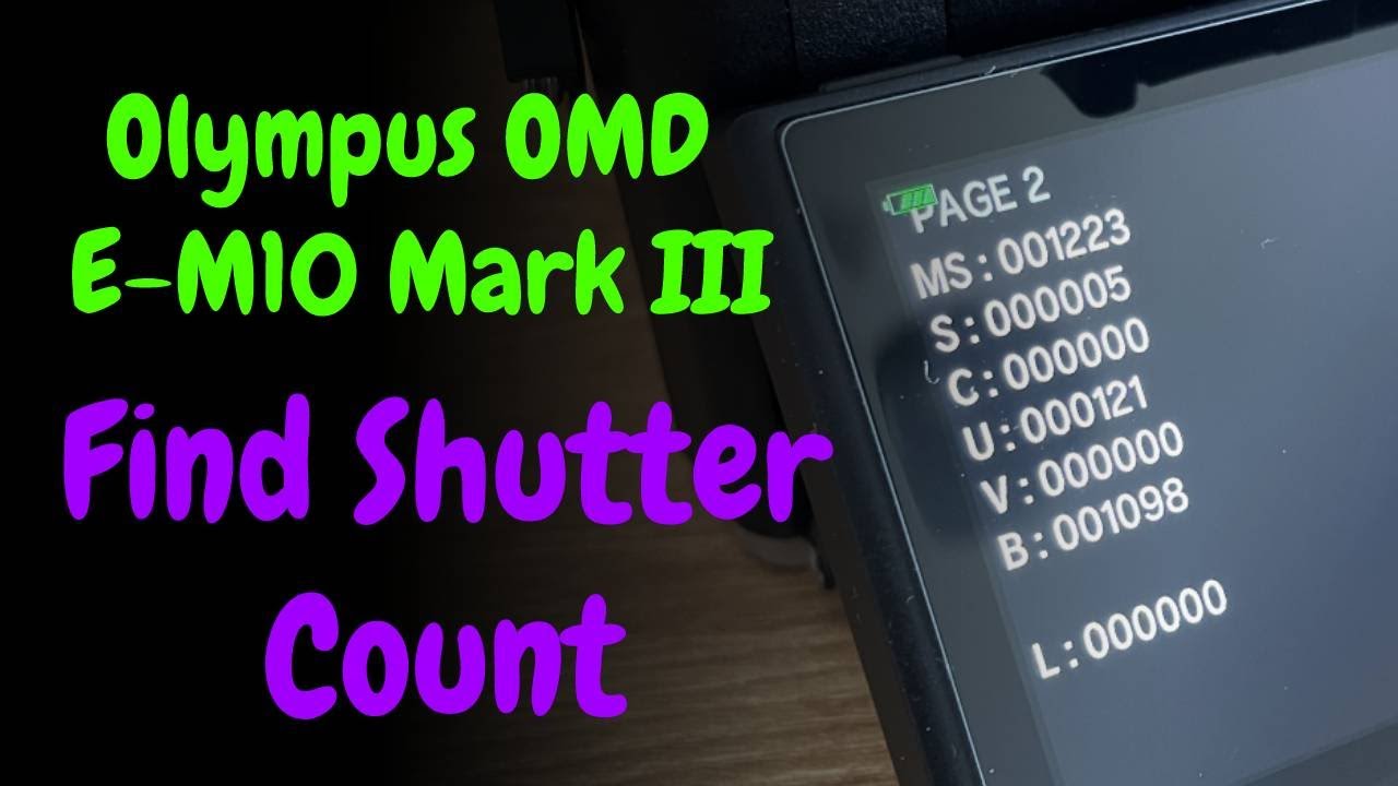 How find Shutter Count on Olympus E-M10 Mark III YouTube