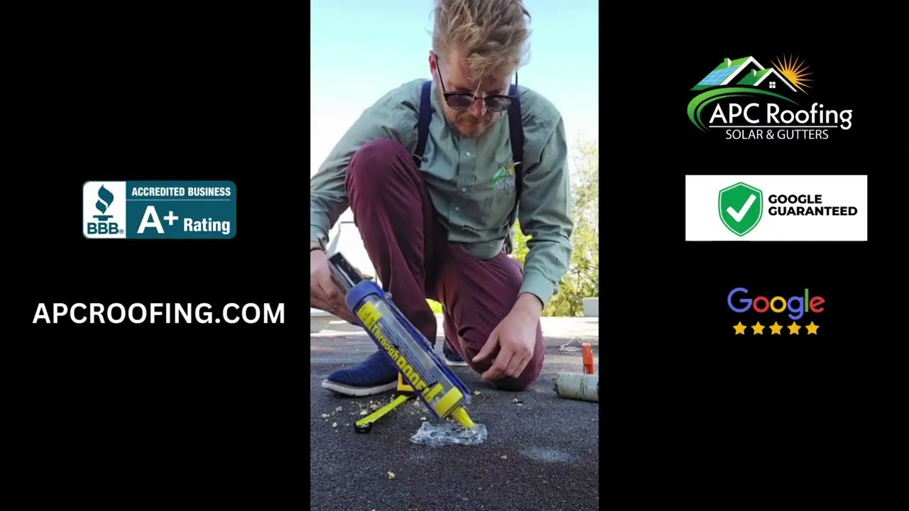Removing a Core Sample from a Commercial Flat Roof | APC Roofing