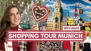 Munich SHOPPING Tour with MAPS 🛍 | Best popular Places + cool Souvenirs 🇩🇪