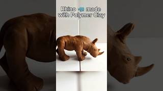 How to make a Rhino with Polymer Clay#rhino #polymerclayanimals #claysculpting #handmadecrafts #diy