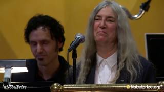 Video thumbnail of "Patti Smith performs Bob Dylan's "A Hard Rain's A-Gonna Fall" - Nobel Prize Award Ceremony 2016"