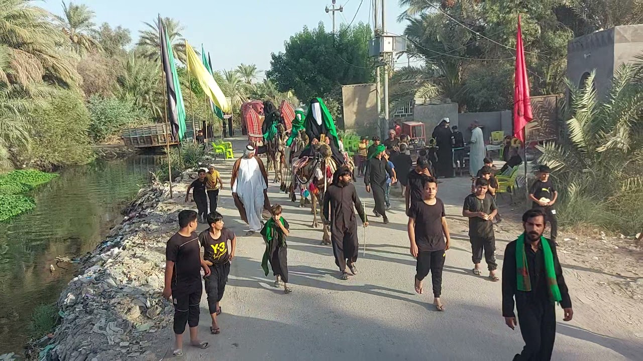 موكب انصار الحسين يودع ناحية القادسية استعدادا خروج الضعن الى  كربلاء