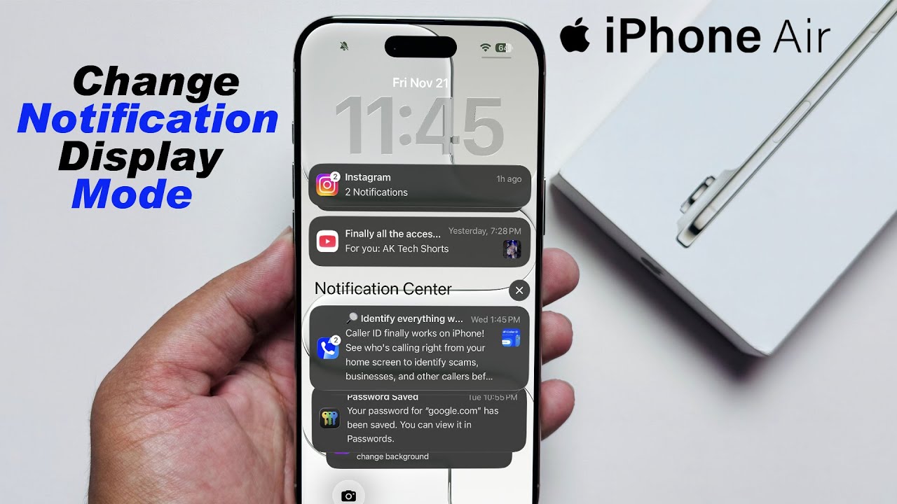 Notification Display Count iPhone Air - Change your Notification Display Mode (Top Bottom Stack ...