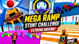 Impossible Mega Ramp  Truck & Neon Bike Challenge 🚚🔥 | Crazy Car Stunts Gameplay  screenshot 5