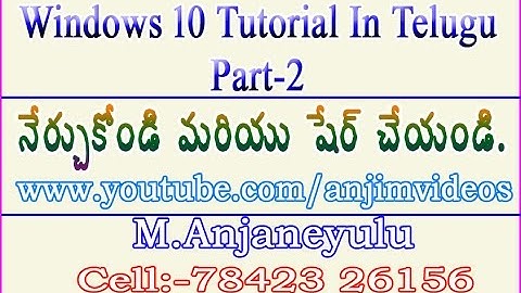 Windows 10 Tutorial In Telugu Part 2 | Windows 10 In Telugu | Windows 10 Basics