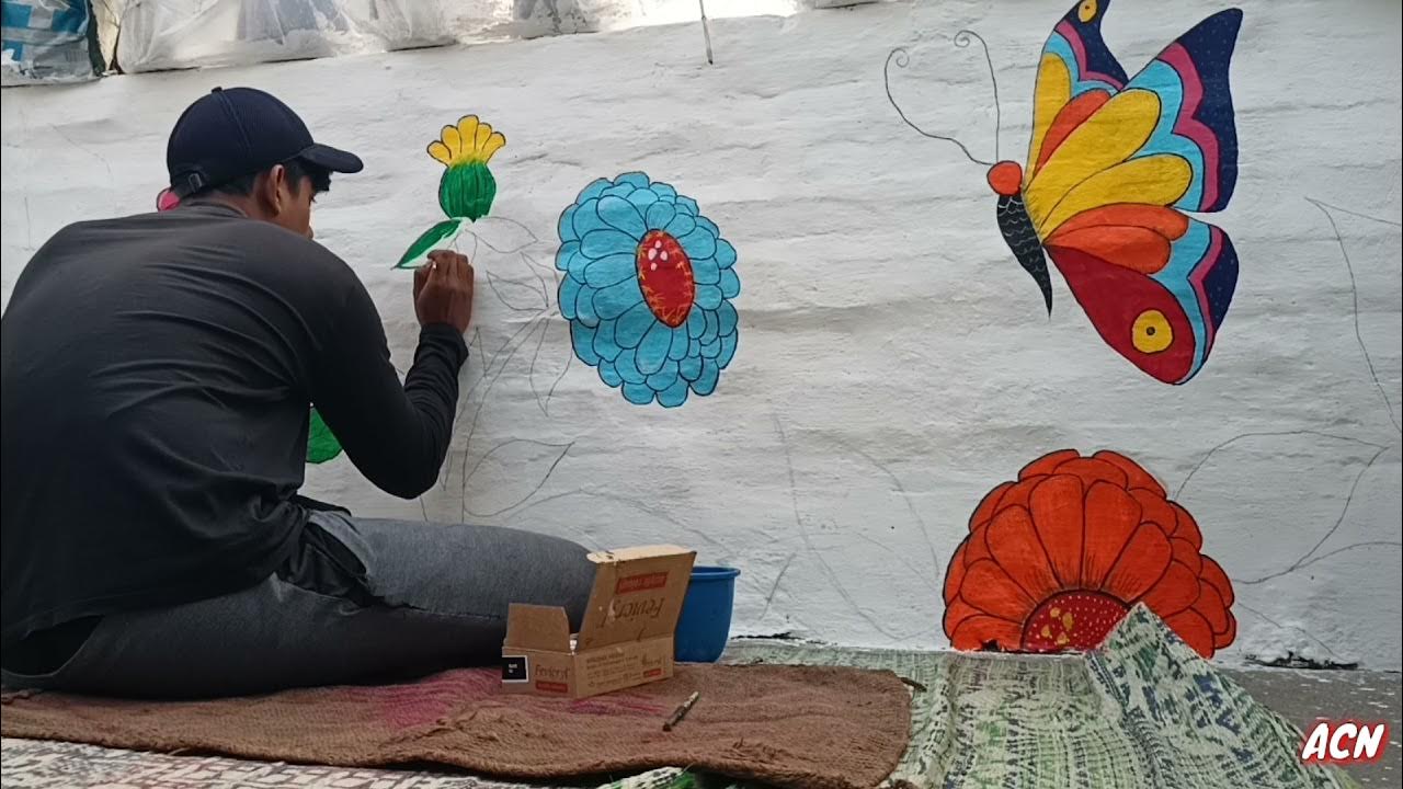 Large Flower Wall Painting How to paint a flower on wall Large