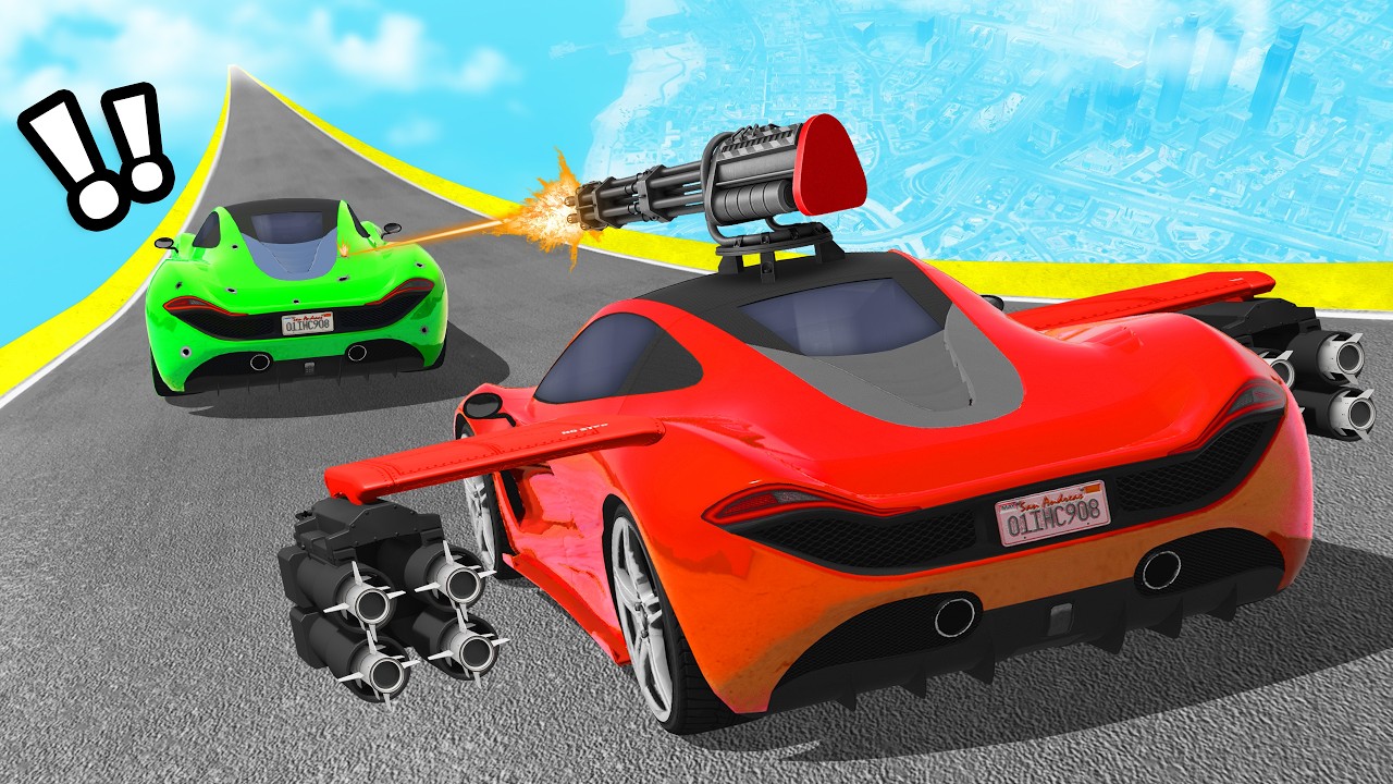 MEGA RAMP with WEAPONS is INSANE in GTA 5...