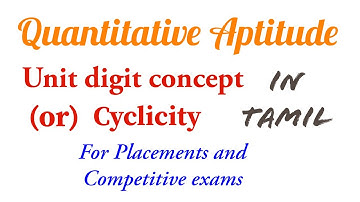 Unit digit concept / Cyclicity | Quantitative Aptitude | Fundamentals | Tamil