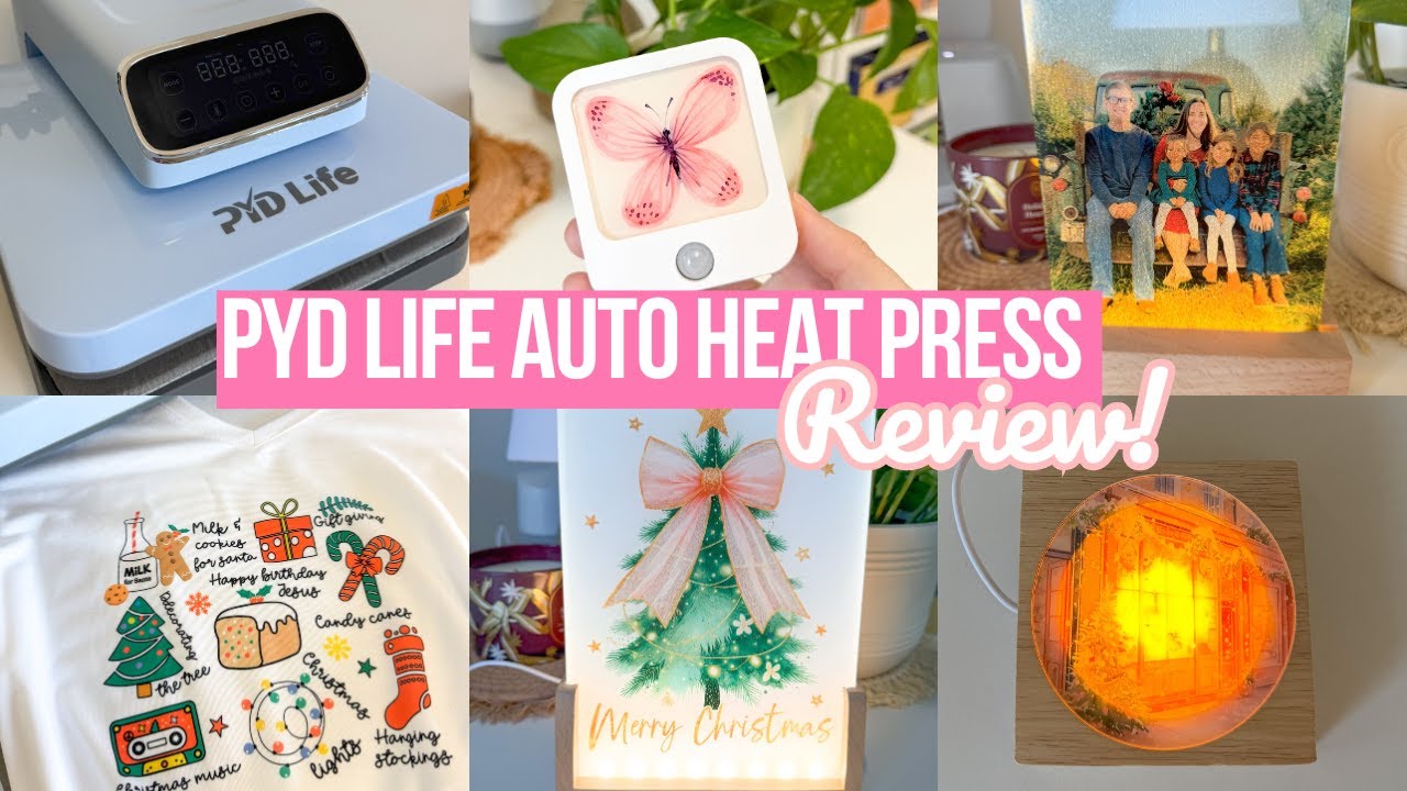 NEW PYD LIFE AUTO HEAT PRESS MACHINE REVIEW + SUBLIMATION ON NIGHT LIGHTS & LED PHOTO FRAMES