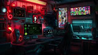 Cyberpunk Hacker - Netrunner Hideout. Sci-Fi Ambiance for Sleep, Study, Relaxation