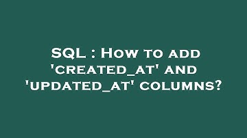 SQL : How to add 