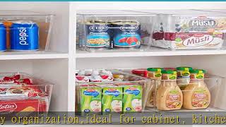 6 Pack Clear Stackable Storage Bins with Lids, Vtopmart Large Plastic Containers with Handle for Pa Wealth