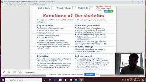 EDEXCEL GCSE PE REVISION Functions of the Skeleton