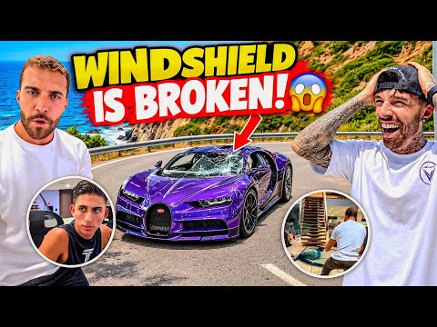 Alex Just BROKE the NEW Bugatti Chiron Windshield! 😱 Mat Armstrong Is SHOCKED!#car #bugattichiron 
