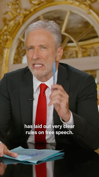 Jon Stewart ponders what some misguided naysayers might say about Trump's crackdown on speech
