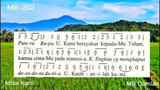 Madah Bakti 202, Kemuliaan, Misa Karo,