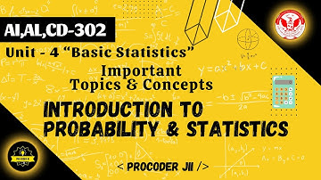 AL - 302 | Introduction to Probability and Statistics | unit 4 important topic | #rgpv #procoderjii