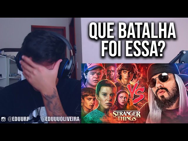 REACT Stranger Things (Dubladores) Vs. Mussoumano - Batalha de Rap class=