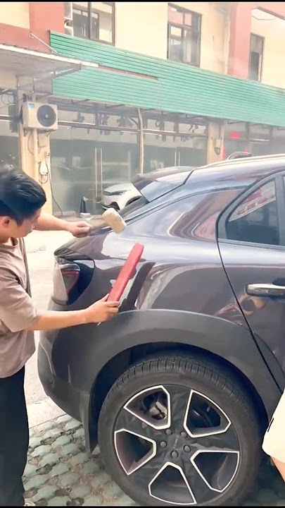 The process of makiing and removing a dent on a car