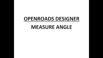 ORD - MicroStation - 13.3 - Measure Angle