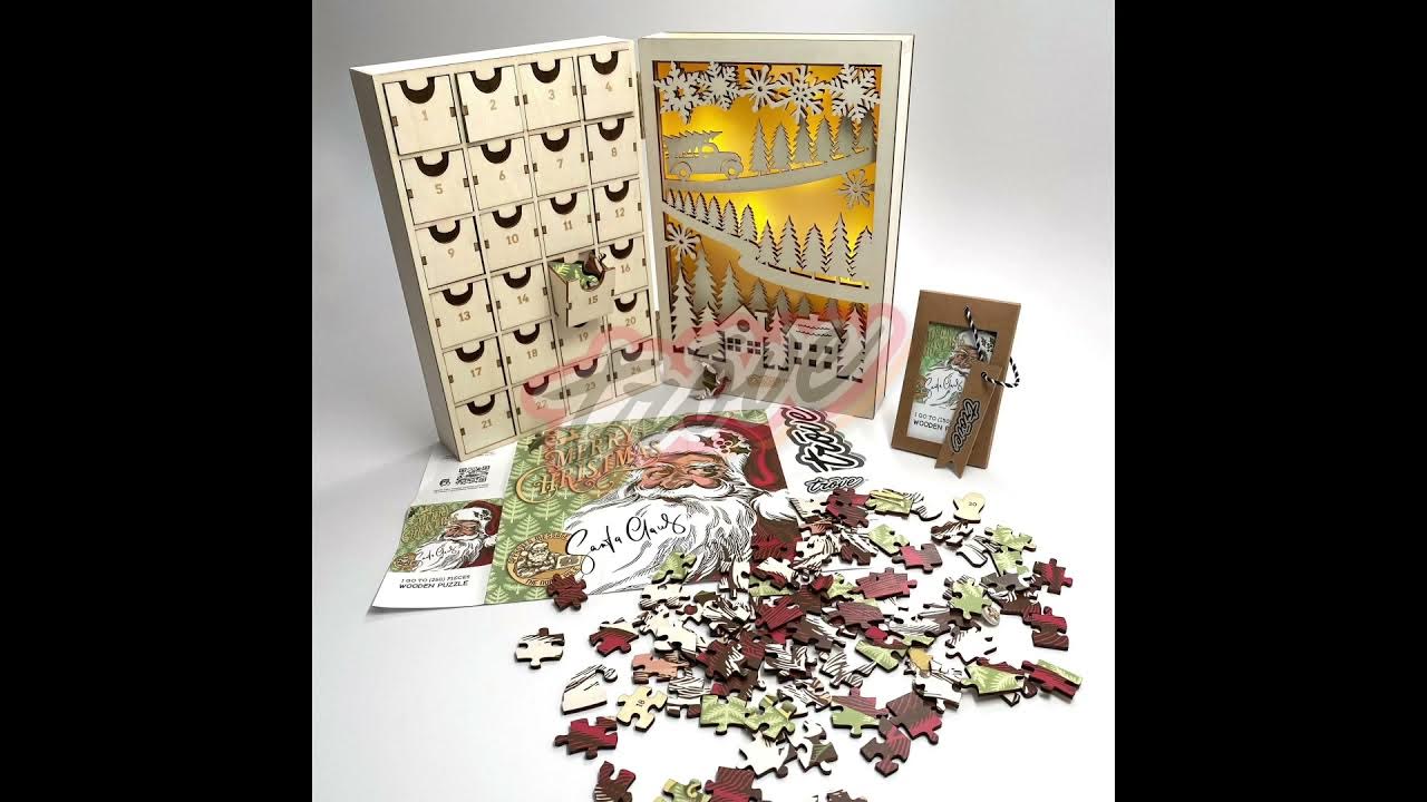 Trove Vintage Christmas Advent Calendar I Go to (250) Pieces Wooden