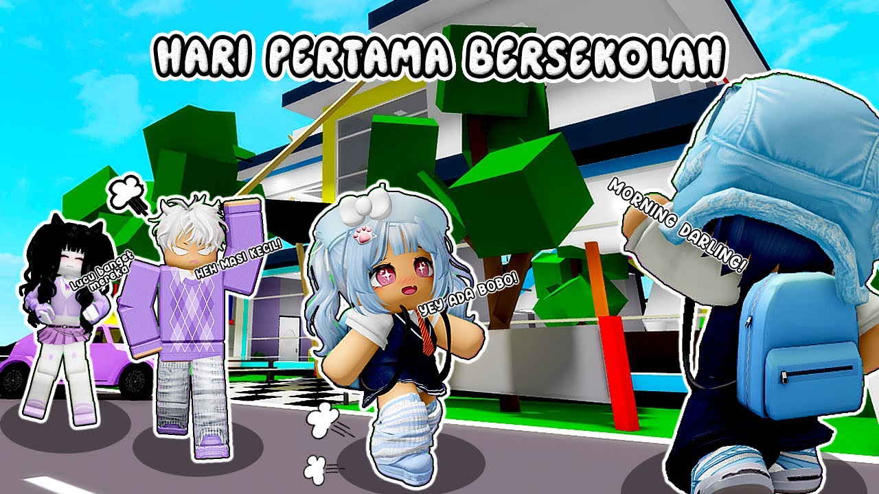 HARI PERTAMA BIBI BERSEKOLAH DIANTAR KAPIH LAKAKA & KAMIH MARBI  || BROOKHAVEN RP 🏡 ROBLOX INDONESIA