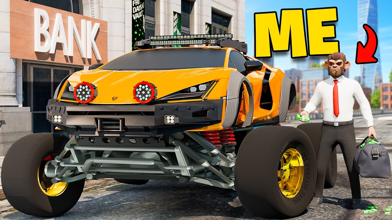 Robbing Banks and Escaping Using Monster Lamborghini sa GTA 5