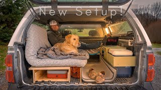 Pick up truck camper Build  My new set up with a pull out bed.