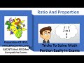 Easy Methods and Tricks to solve Ratio and Proportion questions (Part 1) in Hindi/Urdu