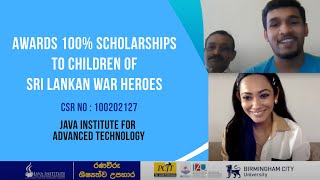 100202127 | Java Institute | Awards 100% Scholarships to Children of Sri Lankan War Heroes.