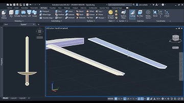 AutoCAD Sword 3D modelling Timelapse