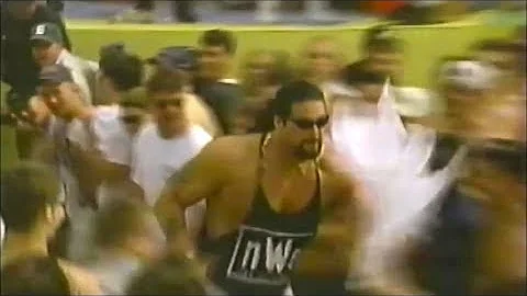 Kevin Nash attacks guy who throws a rock at his he...