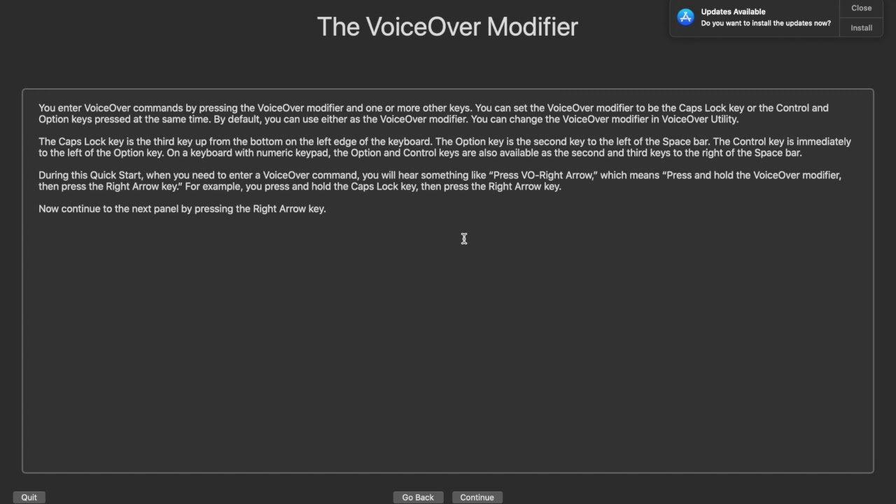 A overview of voiceover training on the Mac