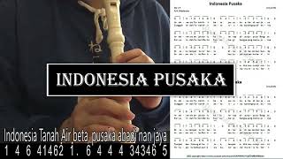 'INDONESIA PUSAKA' Lagu Nasional Indonesia - Not Angka dengan Recorder by WEIISO