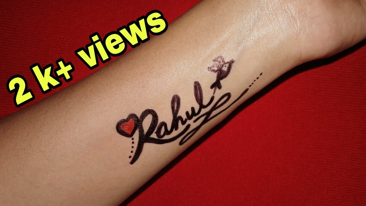 Rahul Name Tattoo Design Amazing Hand Tattoo For Boy Requested Video Youtube