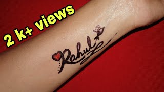 Rahul name tattoo design_2020 || amazing hand tattoo for boy || Requested video ||