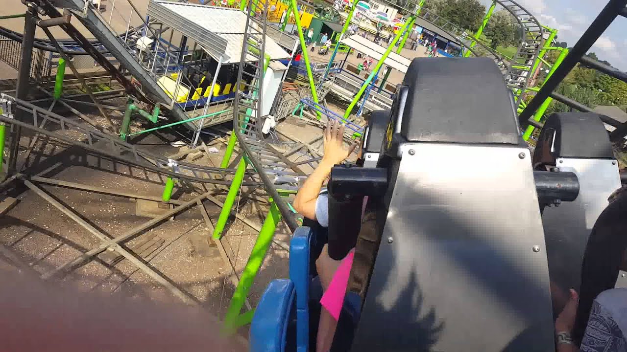 Riding the rollercoaster @ Wicksteed Park, England - YouTube