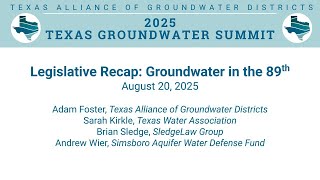 Panel - Legislative Recap: Groundwater in the 89th