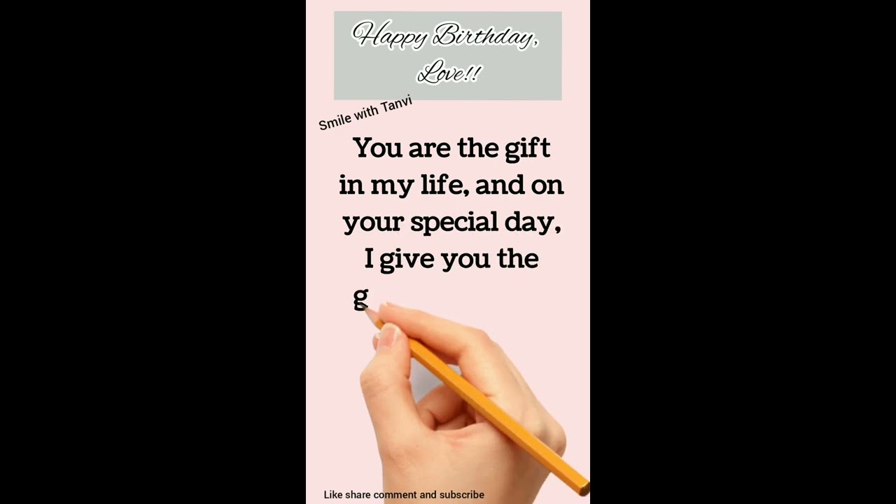 Heart Touching Birthday Wishes For Love #shorts #happybirthday