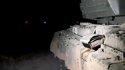 Russian army exercises night shooting with T-72B3 tanks