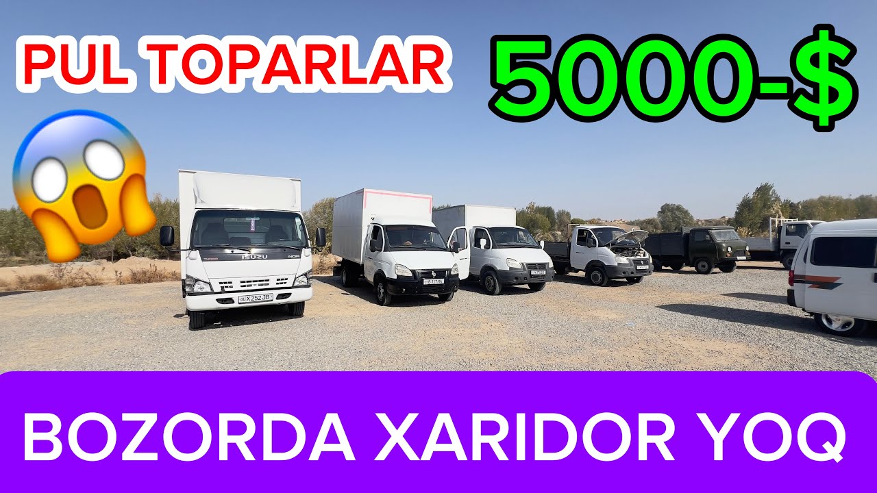 5000-$ PUL TOPARLAR GAZEL , KIA BONGO MERSEDES BOZORDA XARIDOR YOQ NARXLAR TUSHDI..